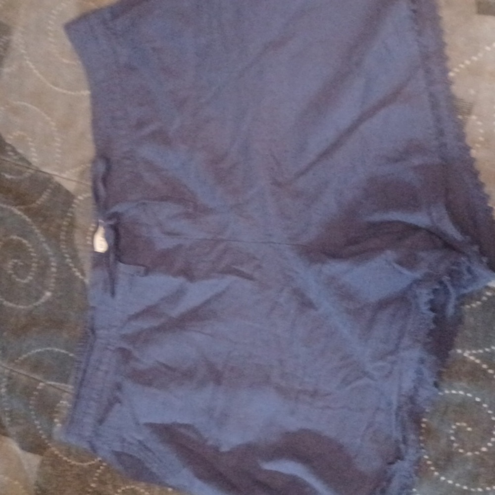 Blue linen shorts